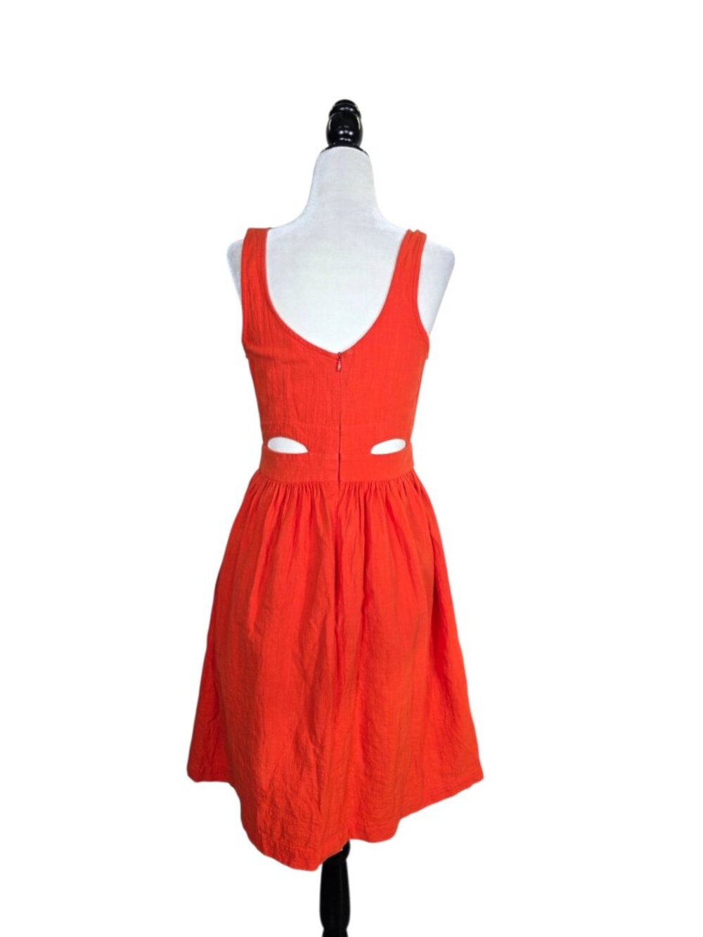 Eve Gravel Burnt Orange Cut-Out Waist Sleeveless Cotton Dress – Size S